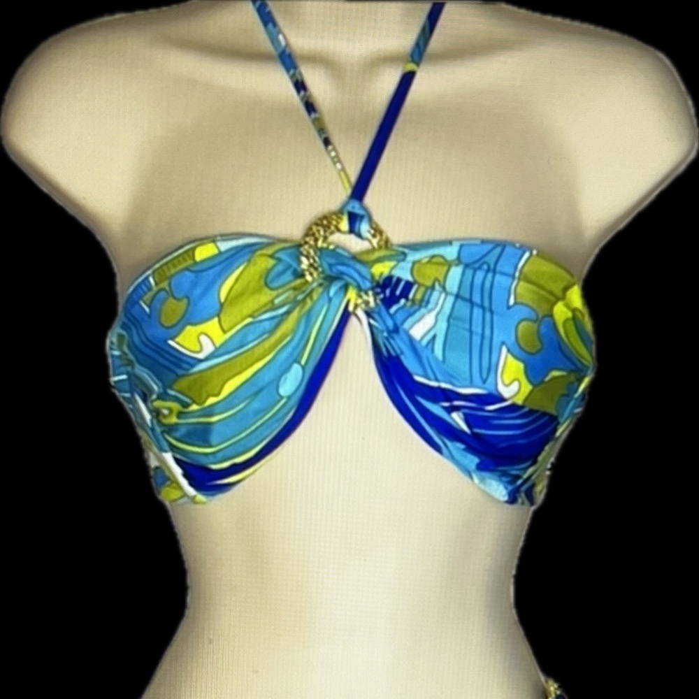 Trina Turk Blue and Green Bikini Top - Picture 9 of 9